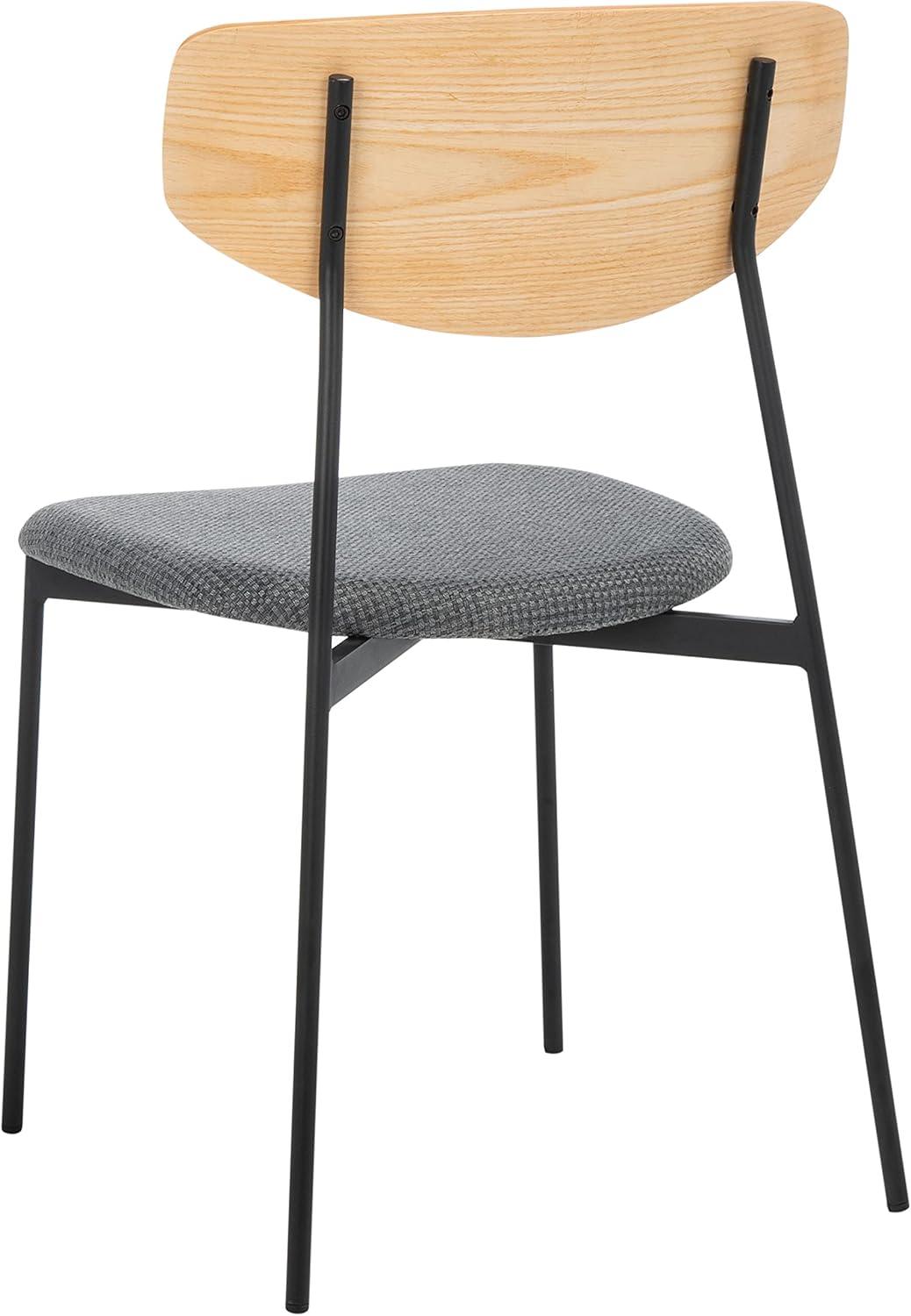 image:imageSAFAVIEH Home Collection Ryker OakBlack Dining Chair Set of 2 Fully AssembledOakGrey