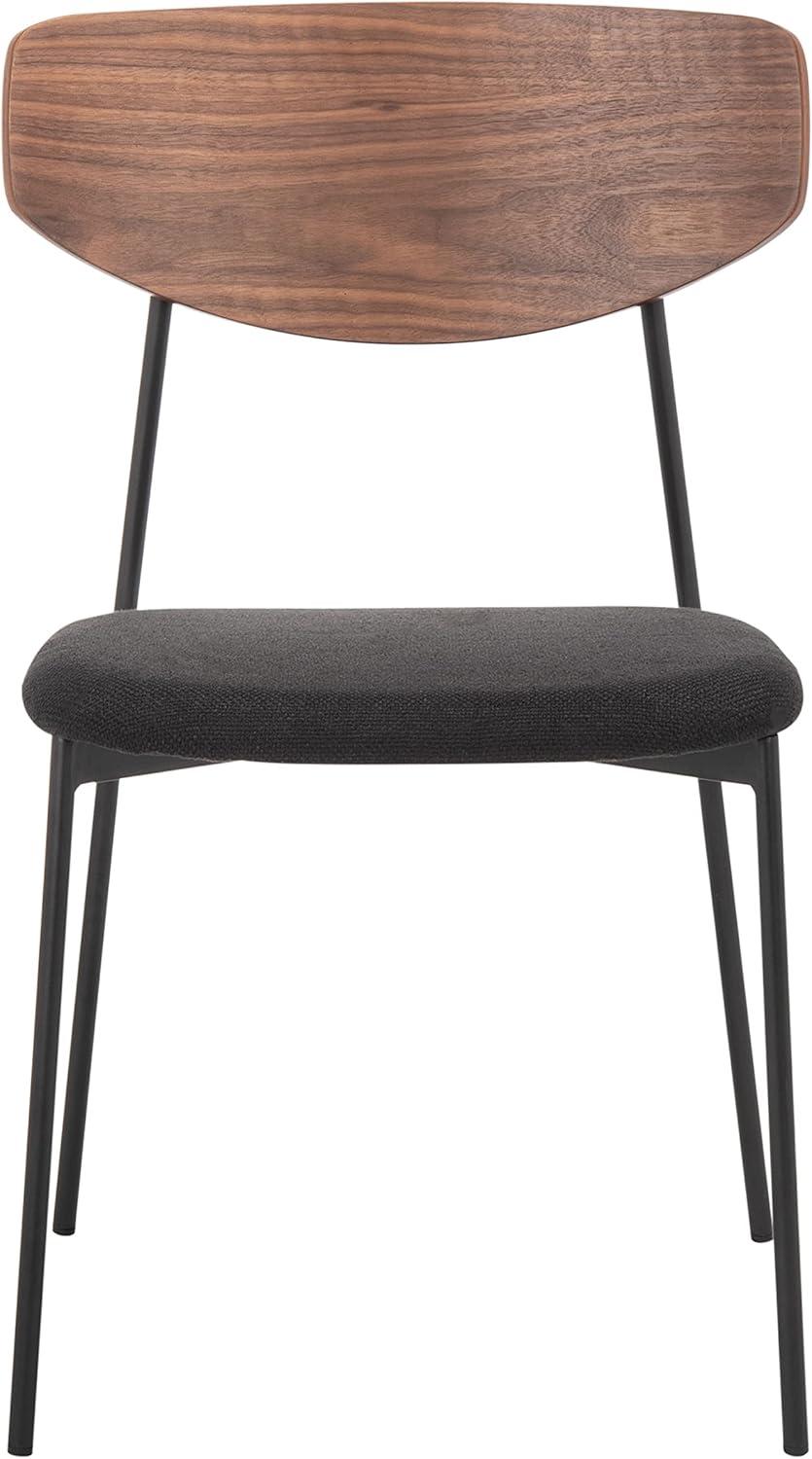 image:imageSAFAVIEH Home Collection Ryker OakBlack Dining Chair Set of 2 Fully AssembledWalnut Black