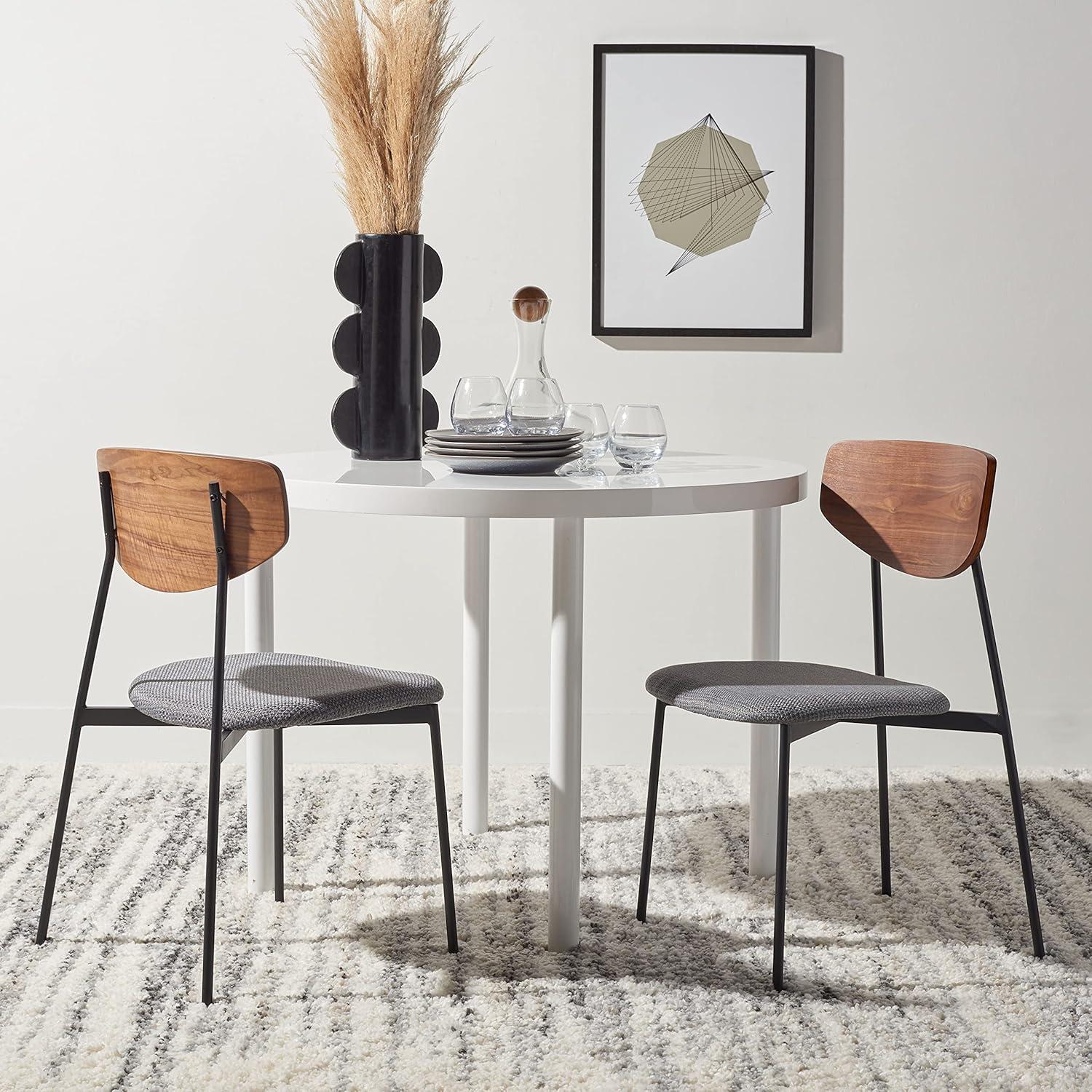 image:imageSAFAVIEH Home Collection Ryker OakBlack Dining Chair Set of 2 Fully AssembledWalnut Grey