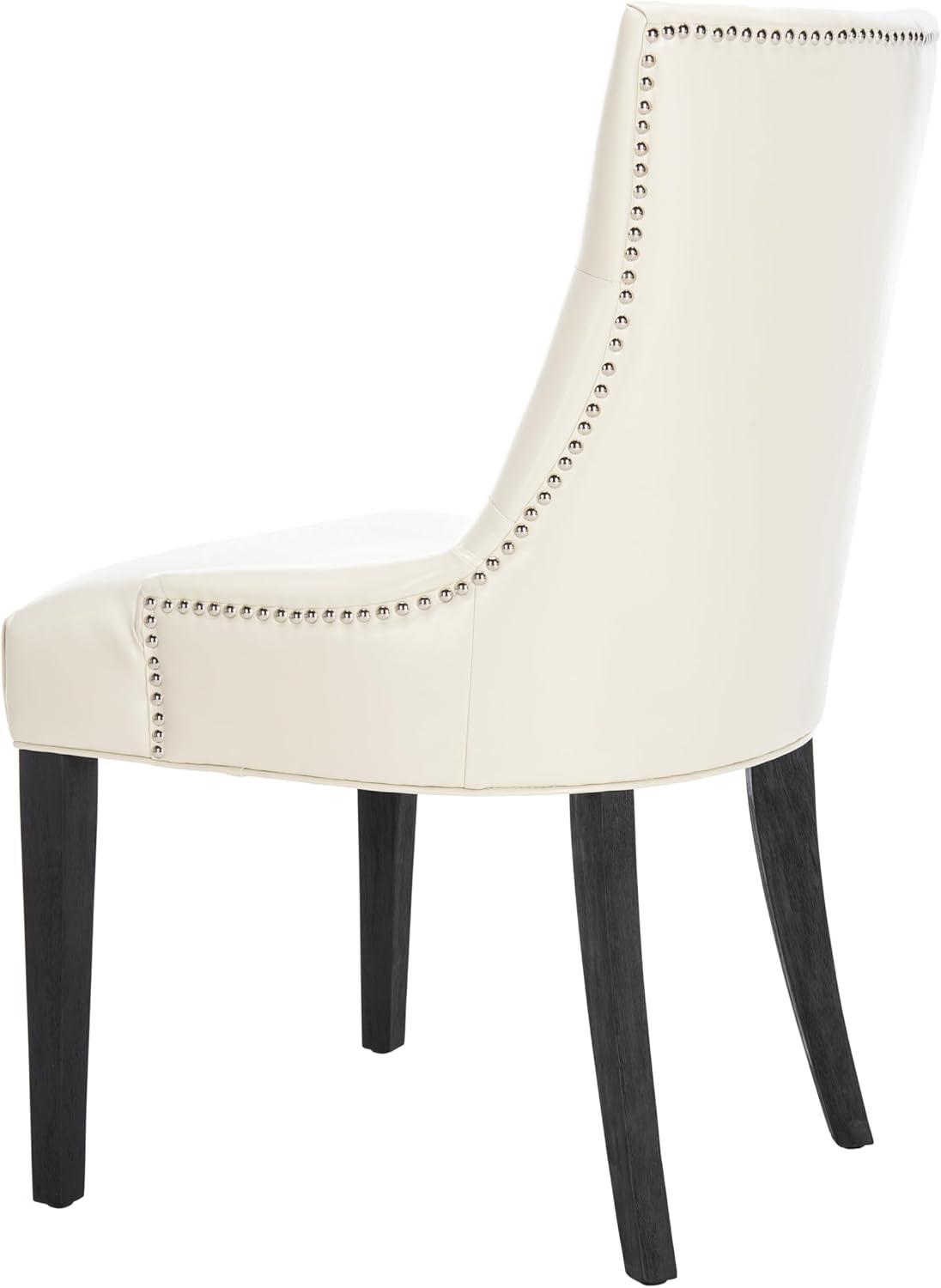 image:imageSAFAVIEH Mercer Collection Heather Beige Linen Nailhead Dining ChairCream