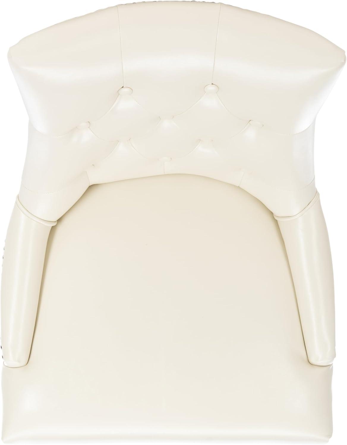 image:imageSAFAVIEH Mercer Collection Heather Beige Linen Nailhead Dining ChairCream