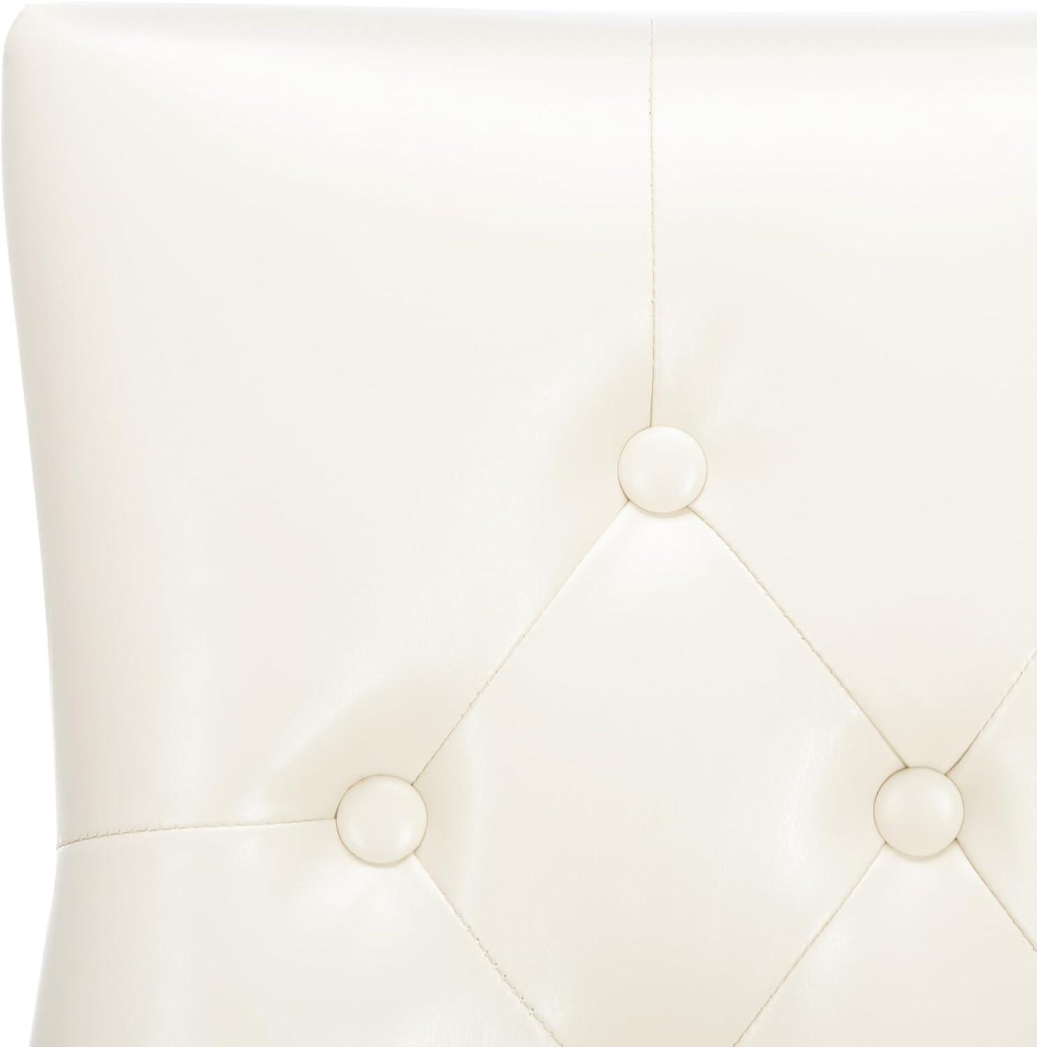 image:imageSAFAVIEH Mercer Collection Heather Beige Linen Nailhead Dining ChairCream