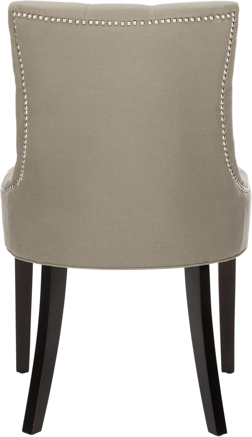 image:imageSAFAVIEH Mercer Collection Heather Beige Linen Nailhead Dining ChairSea Mist