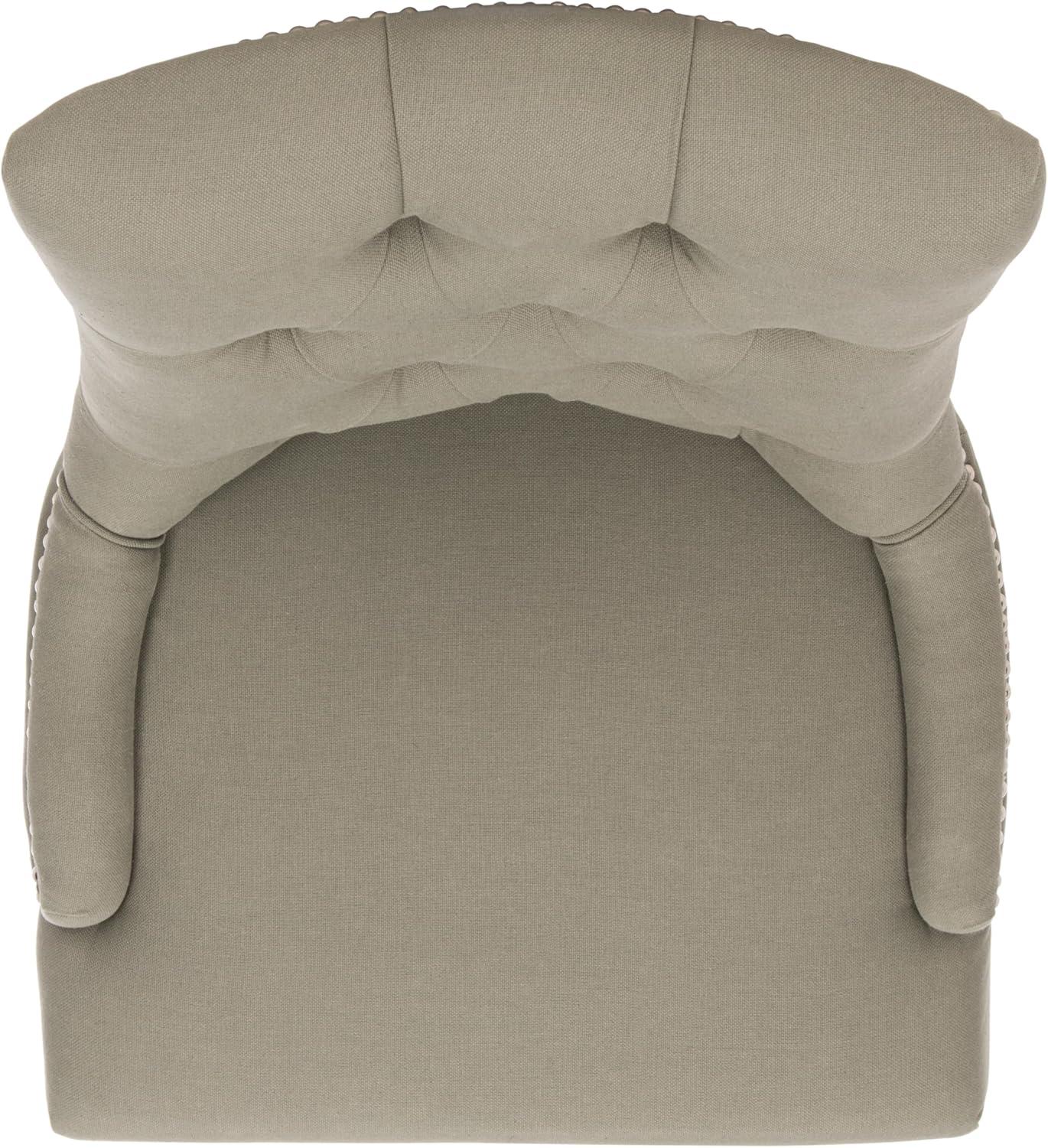 image:imageSAFAVIEH Mercer Collection Heather Beige Linen Nailhead Dining ChairSea Mist