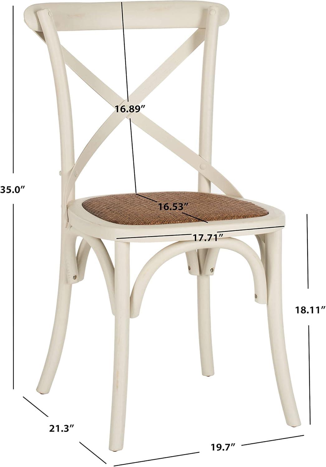 image:imageSafavieh American Homes Collection Franklin Farmhouse XBack Antique White Side ChairWhite