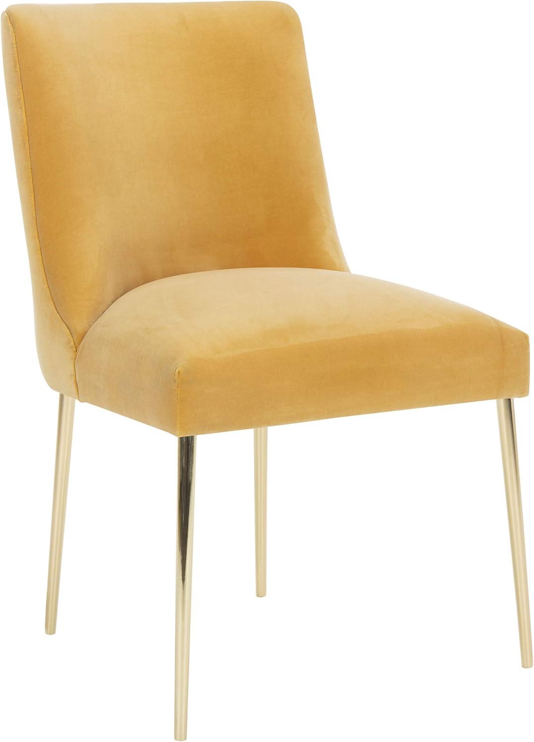 image:imageSafavieh Couture Home Nolita Glam Mustard Velvet Dining ChairMustard Brass