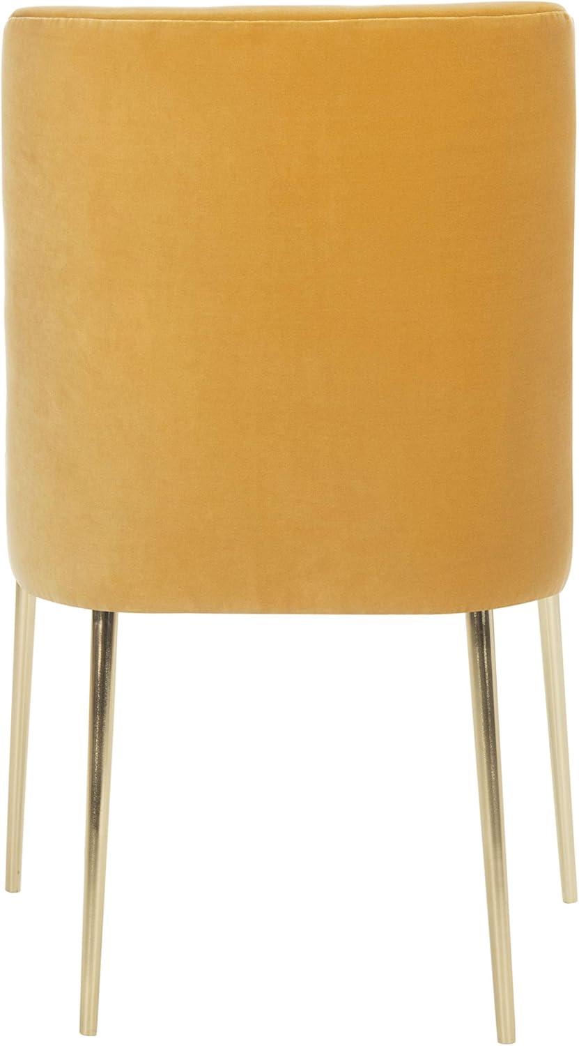 image:imageSafavieh Couture Home Nolita Glam Mustard Velvet Dining ChairMustard Brass
