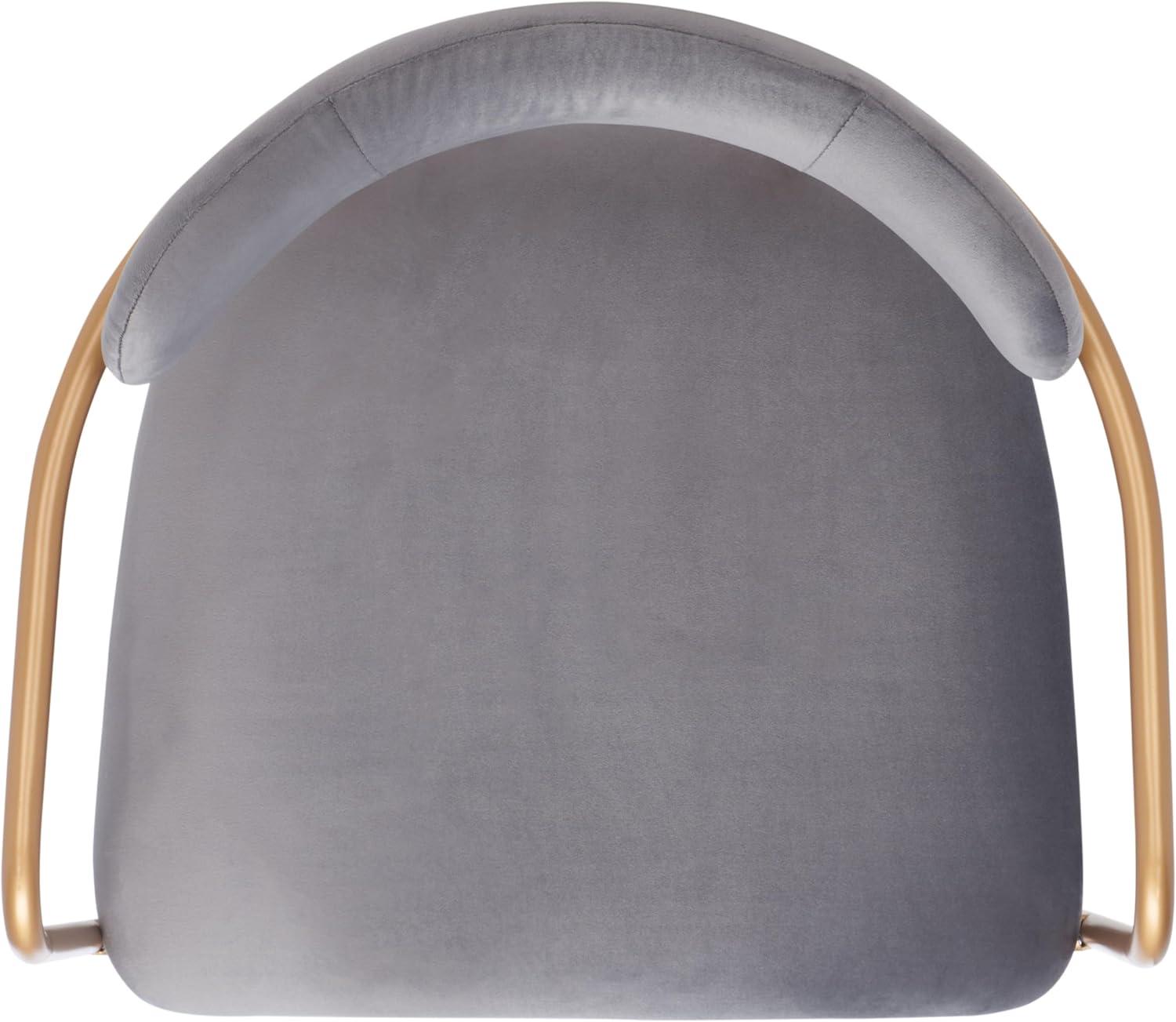 image:imageSafavieh Home Camille Grey Velvet and Gold Low Back Side Chair Set of 2Dark GreyGold