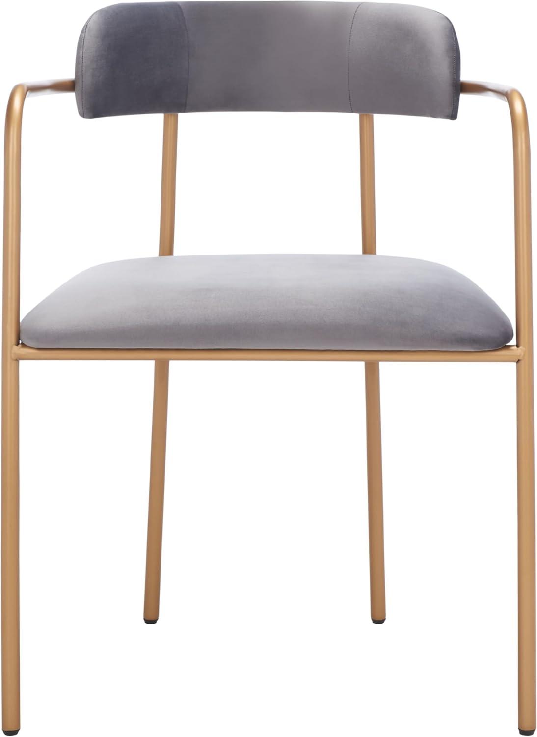 image:imageSafavieh Home Camille Grey Velvet and Gold Low Back Side Chair Set of 2Dark GreyGold