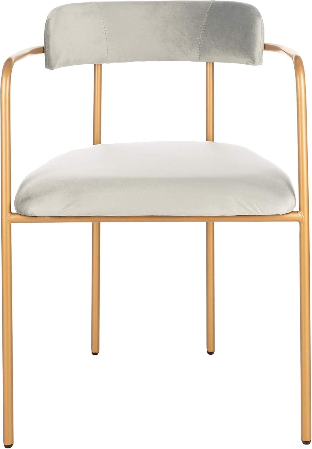 image:imageSafavieh Home Camille Grey Velvet and Gold Low Back Side Chair Set of 2Grey Gold