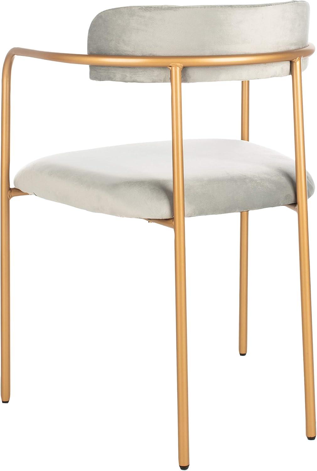 image:imageSafavieh Home Camille Grey Velvet and Gold Low Back Side Chair Set of 2Grey Gold