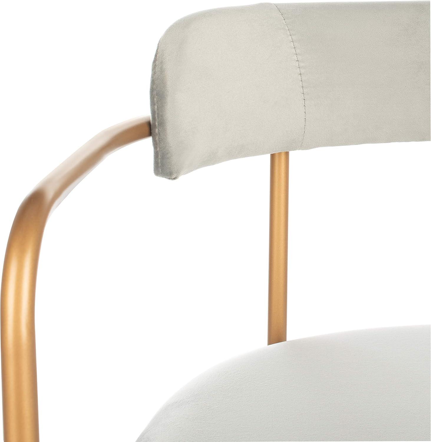 image:imageSafavieh Home Camille Grey Velvet and Gold Low Back Side Chair Set of 2Grey Gold