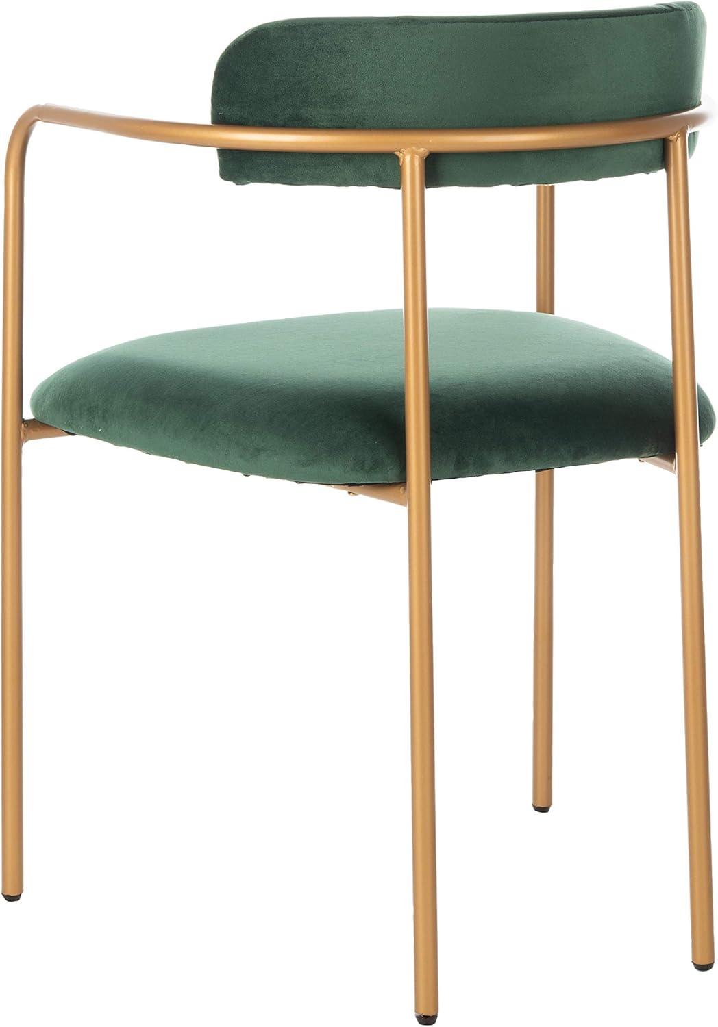 image:imageSafavieh Home Camille Grey Velvet and Gold Low Back Side Chair Set of 2Malachite Green Gold