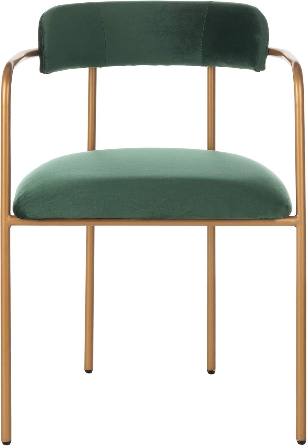 image:imageSafavieh Home Camille Grey Velvet and Gold Low Back Side Chair Set of 2Malachite Green Gold