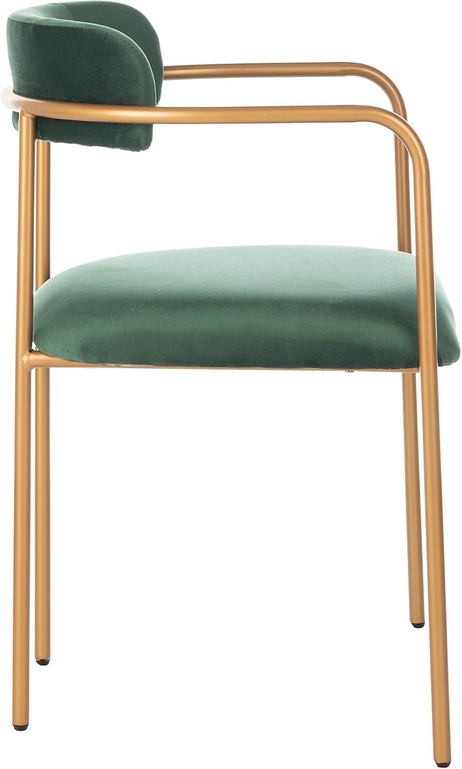 image:imageSafavieh Home Camille Grey Velvet and Gold Low Back Side Chair Set of 2Malachite Green Gold