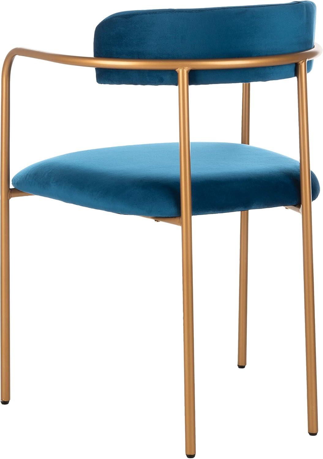 image:imageSafavieh Home Camille Grey Velvet and Gold Low Back Side Chair Set of 2Navy Gold