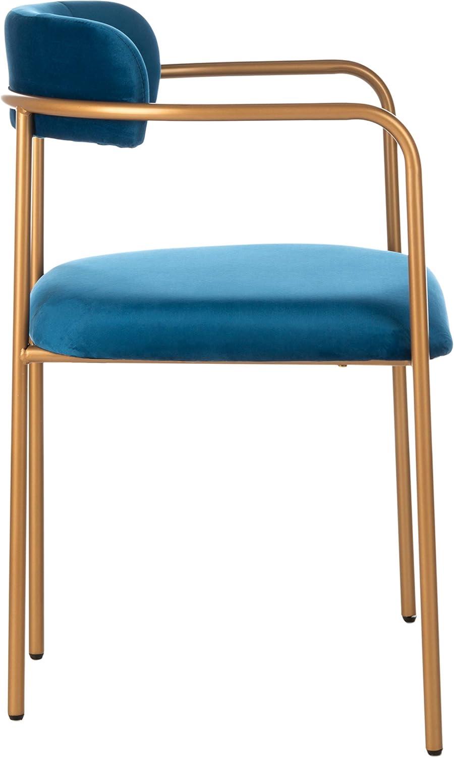 image:imageSafavieh Home Camille Grey Velvet and Gold Low Back Side Chair Set of 2Navy Gold