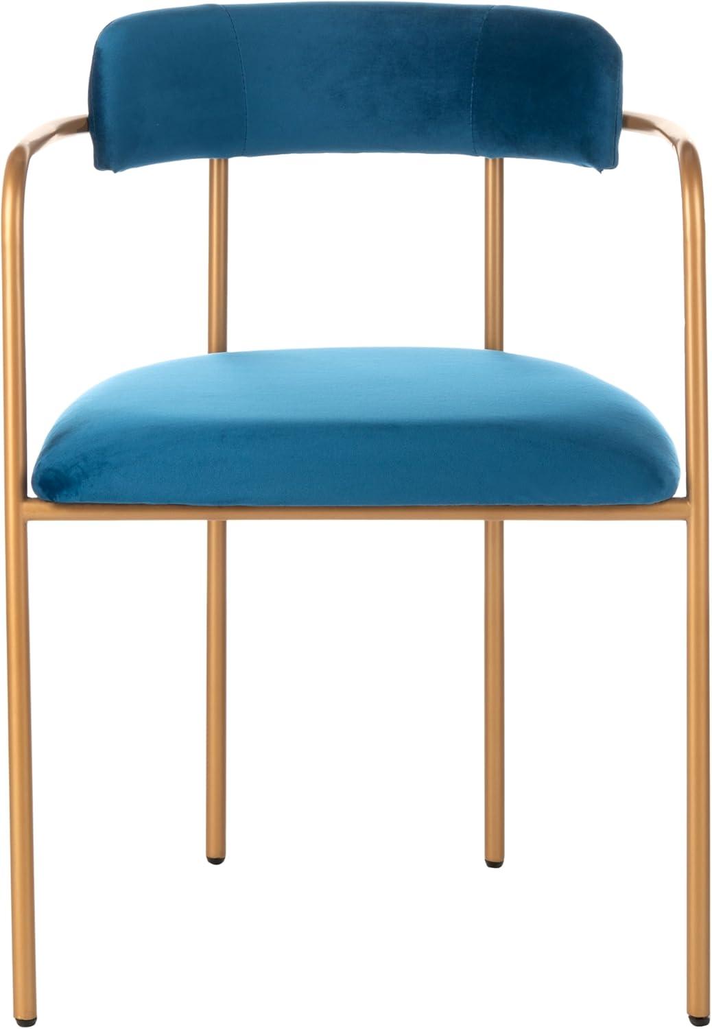 image:imageSafavieh Home Camille Grey Velvet and Gold Low Back Side Chair Set of 2Navy Gold