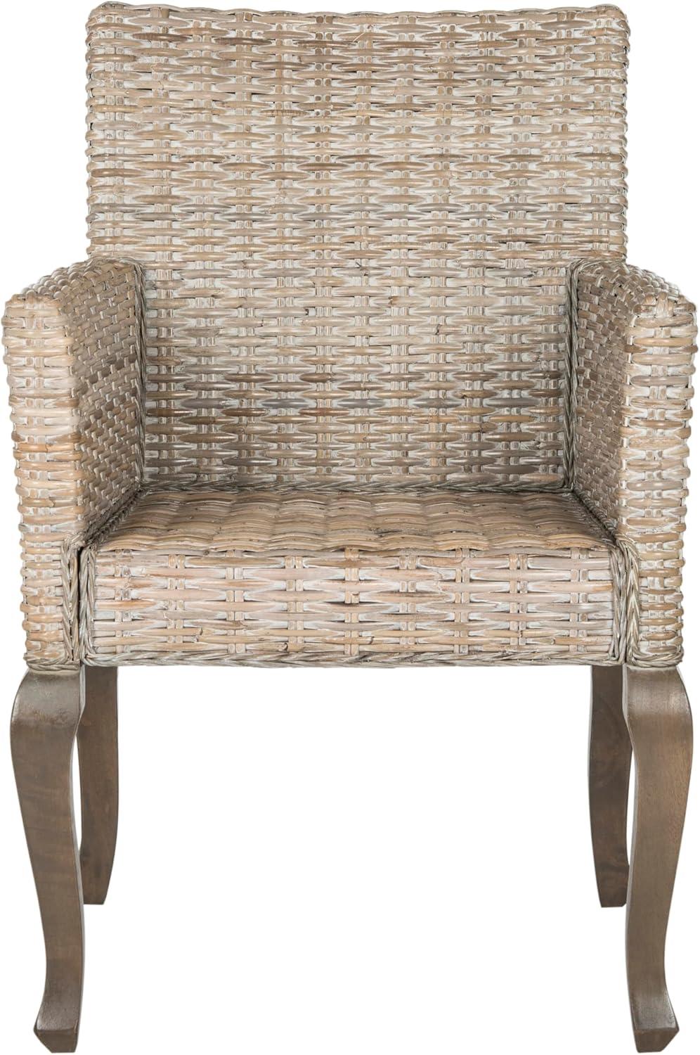 image:imageSafavieh Home Collection Armando Natural Wicker Dining ChairWhite Washed