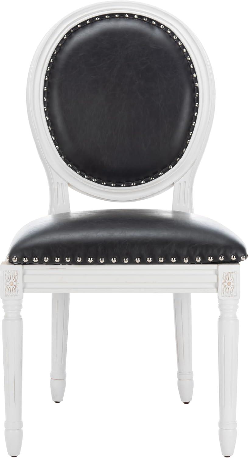 image:imageSafavieh Home Collection Holloway 19H French Brasserie Linen Oval Light Grey and Cream Side ChairBlack Cream