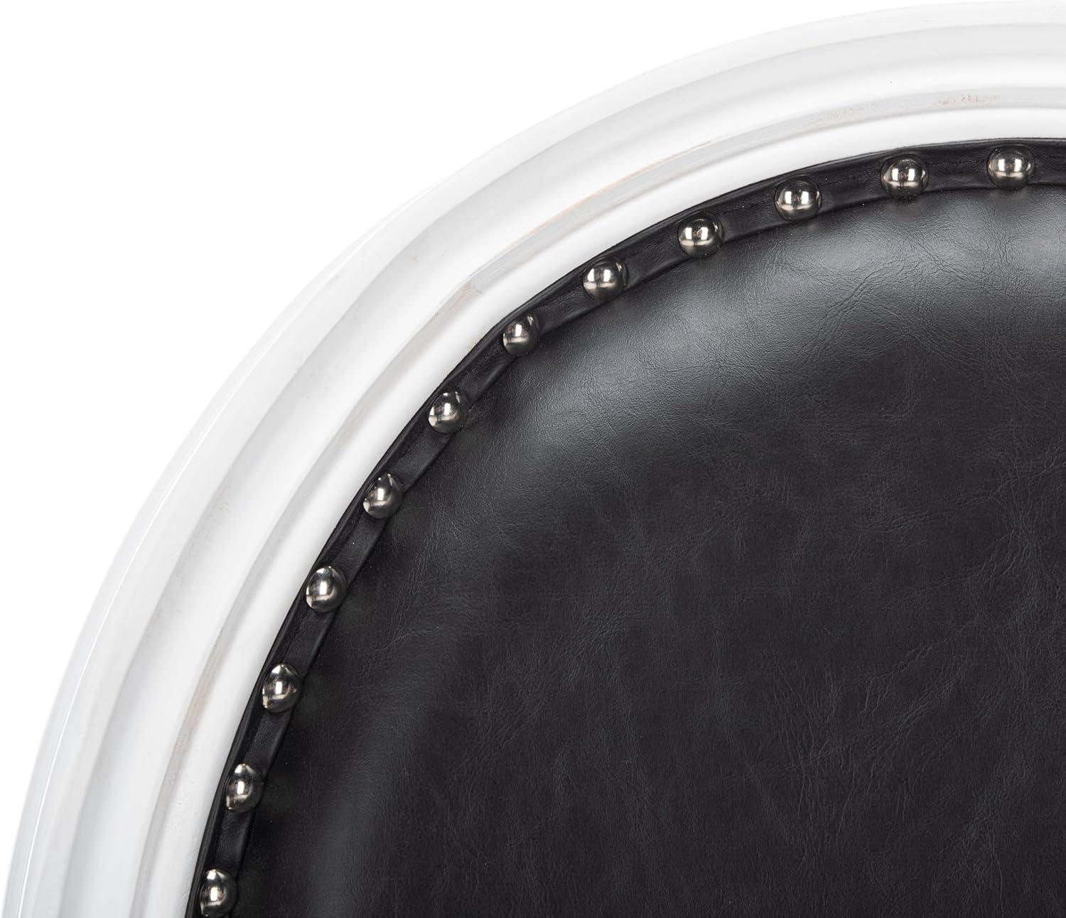 image:imageSafavieh Home Collection Holloway 19H French Brasserie Linen Oval Light Grey and Cream Side ChairBlack Cream