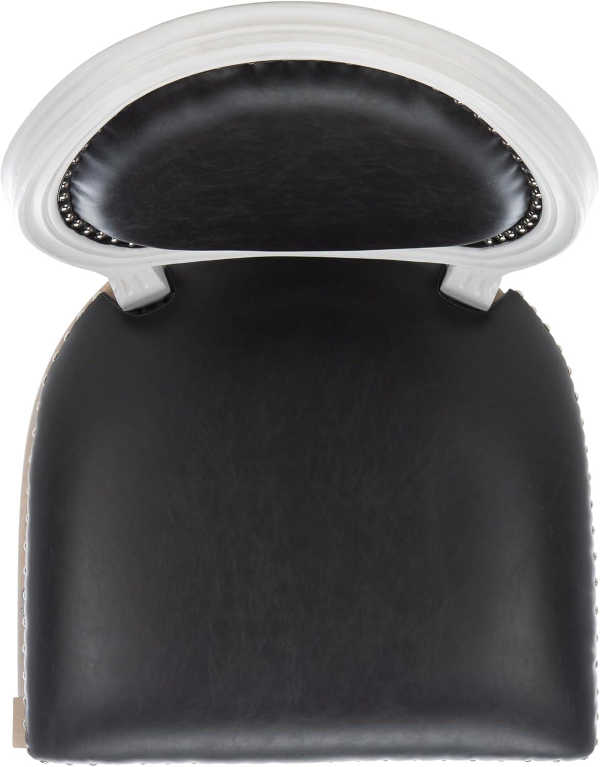 image:imageSafavieh Home Collection Holloway 19H French Brasserie Linen Oval Light Grey and Cream Side ChairBlack Cream