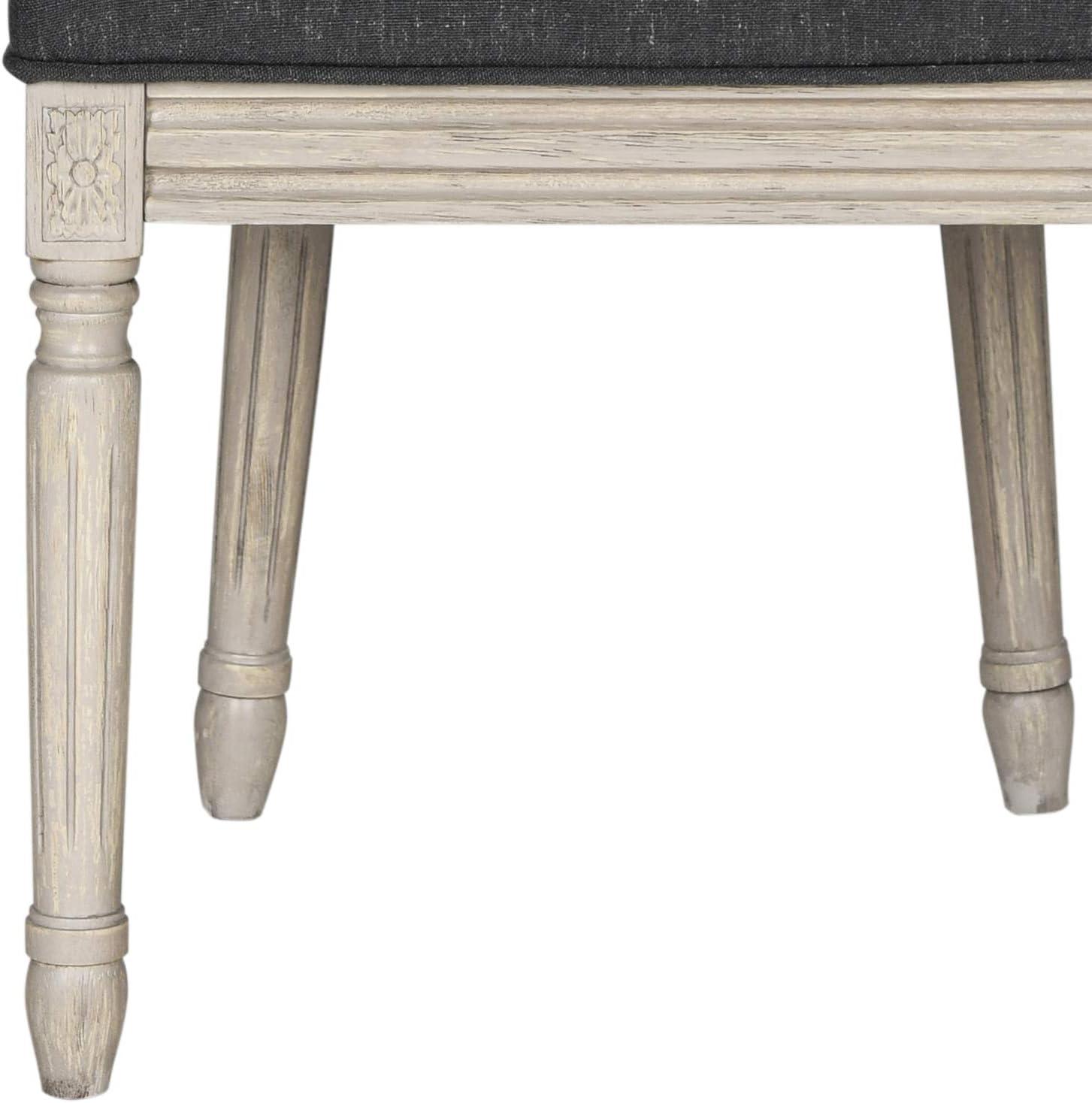 image:imageSafavieh Home Collection Holloway 19H French Brasserie Linen Oval Light Grey and Cream Side ChairCharcoal Grey