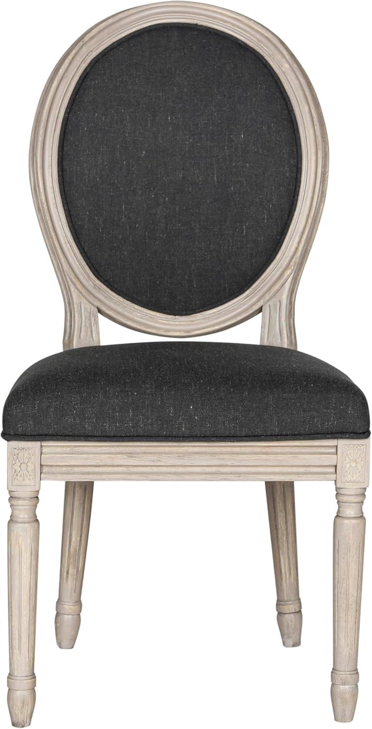image:imageSafavieh Home Collection Holloway 19H French Brasserie Linen Oval Light Grey and Cream Side ChairCharcoal Grey