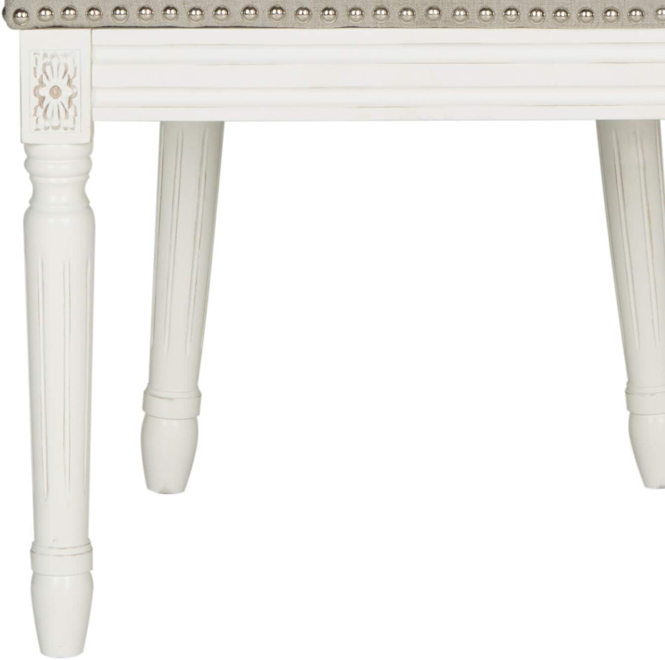 image:imageSafavieh Home Collection Holloway 19H French Brasserie Linen Oval Light Grey and Cream Side ChairLight Grey Cream