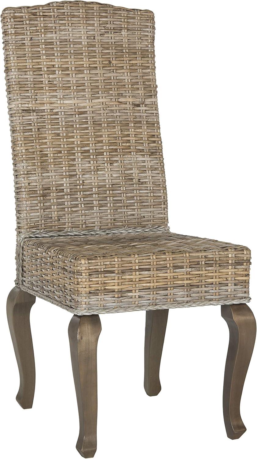 image:imageSafavieh Home Collection Milos Grey Wicker 18inch Dining ChairGrey