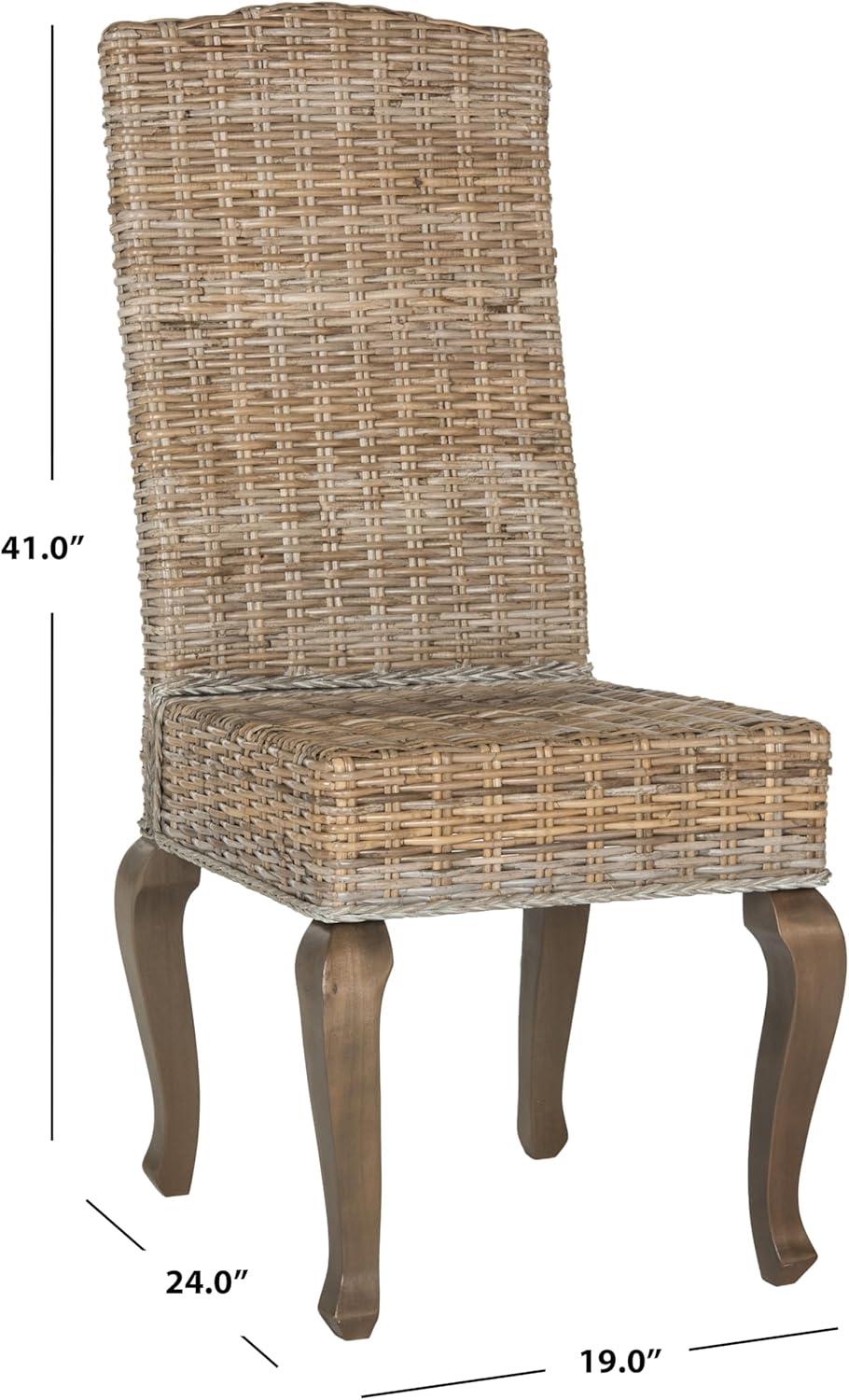 image:imageSafavieh Home Collection Milos Grey Wicker 18inch Dining ChairGrey