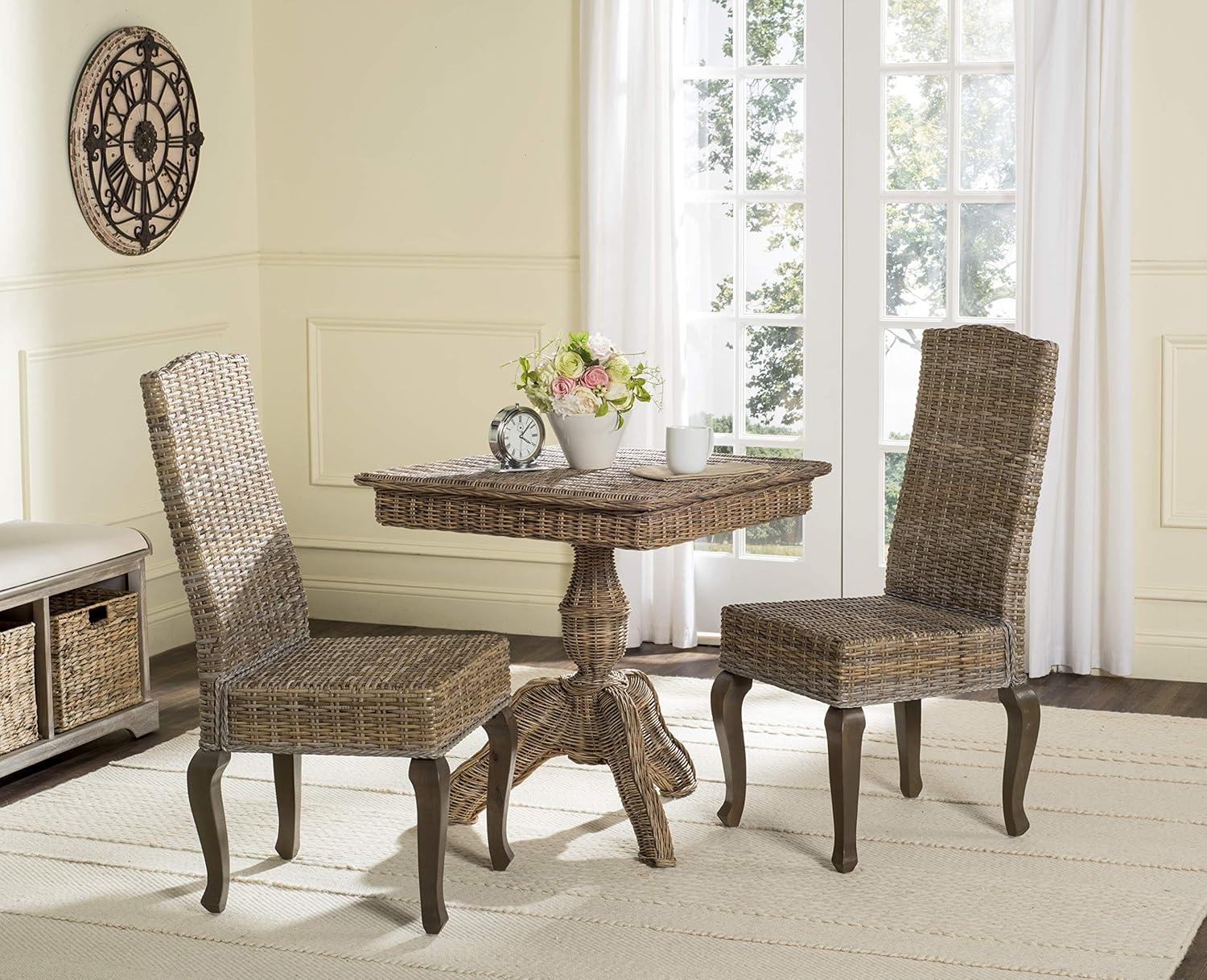 image:imageSafavieh Home Collection Milos Grey Wicker 18inch Dining ChairGrey