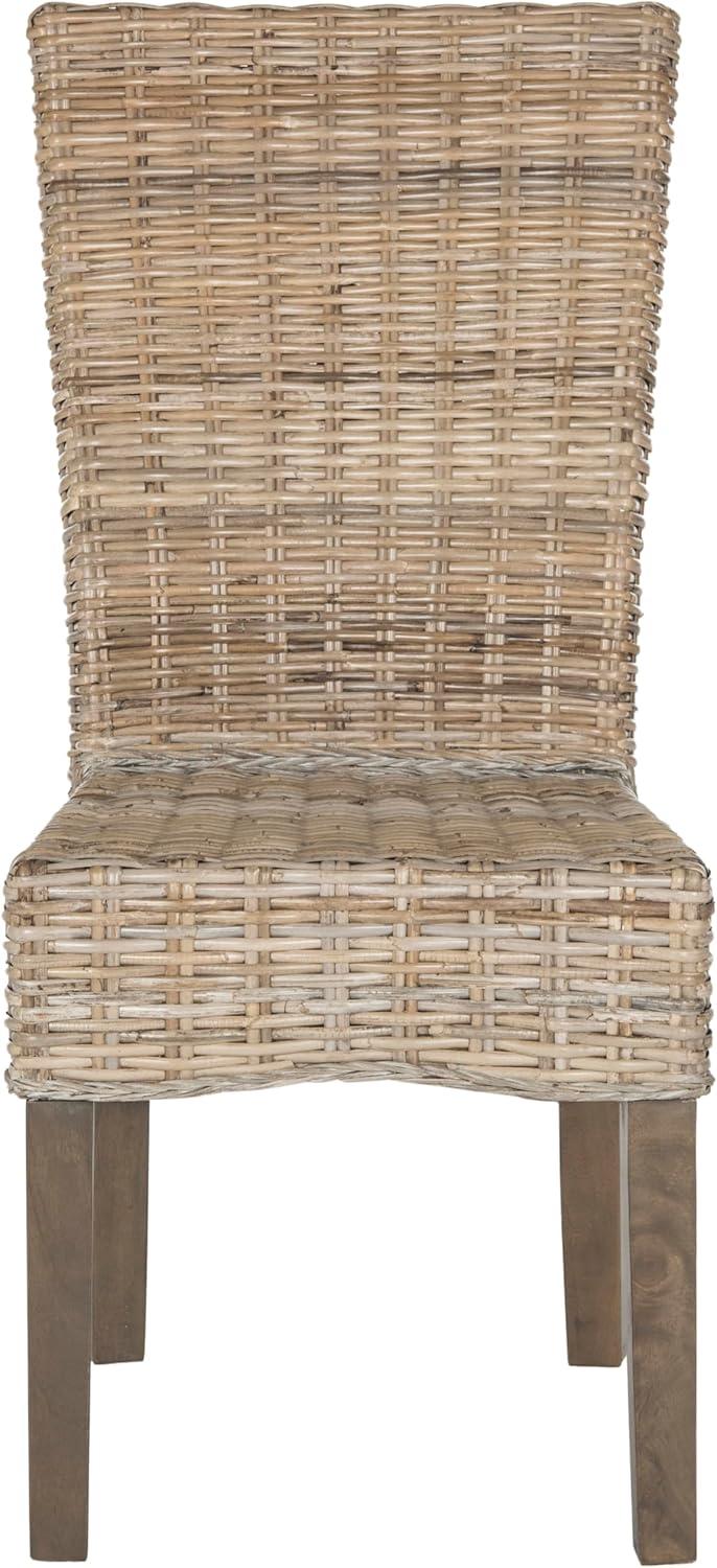 image:imageSafavieh Home Collection Ozias Grey Wicker 18inch Dining ChairGrey
