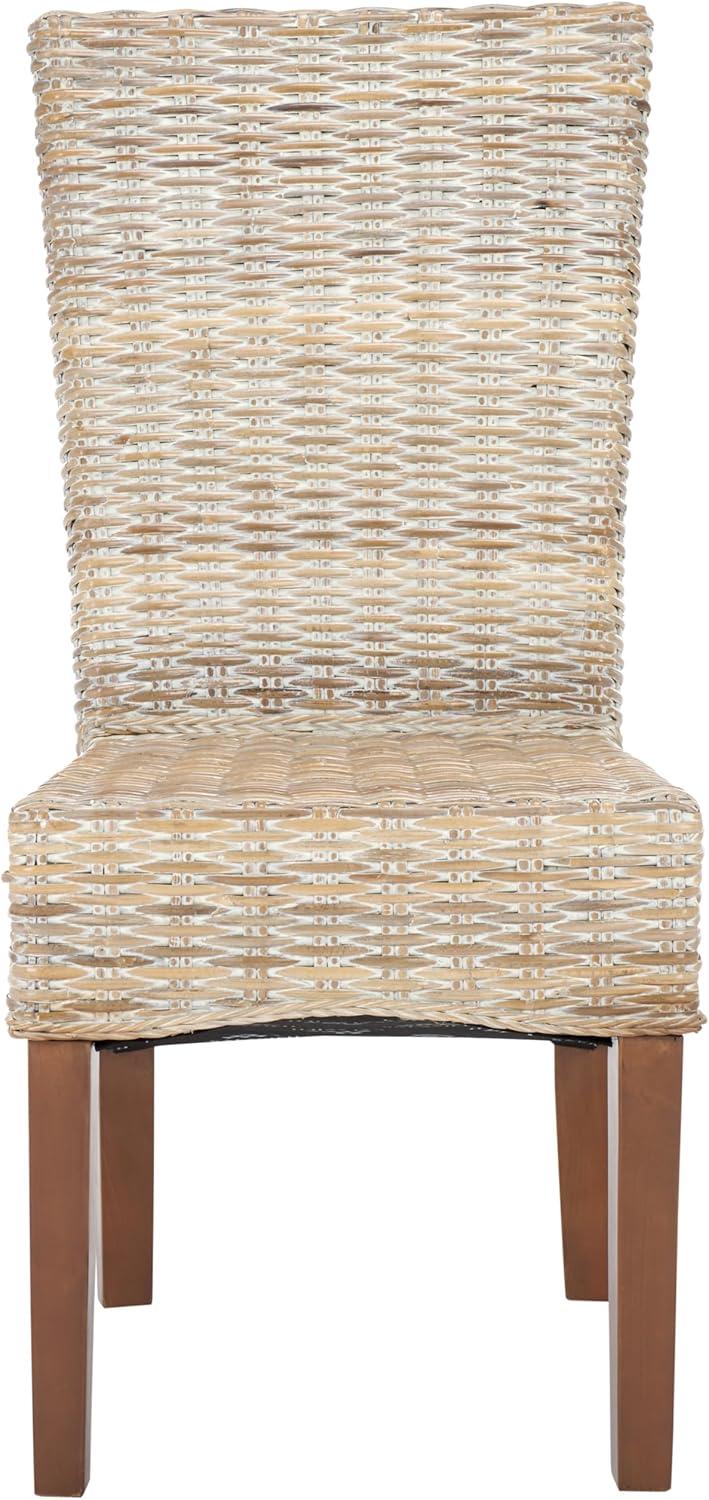 image:imageSafavieh Home Collection Ozias Grey Wicker 18inch Dining ChairWhite Washed
