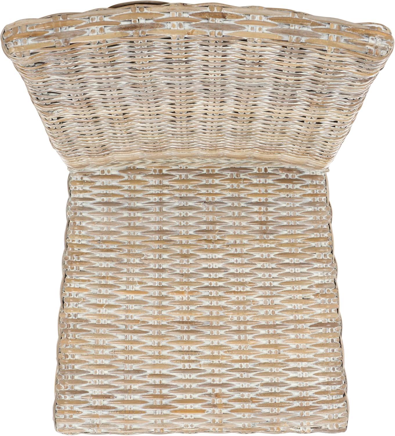 image:imageSafavieh Home Collection Ozias Grey Wicker 18inch Dining ChairWhite Washed