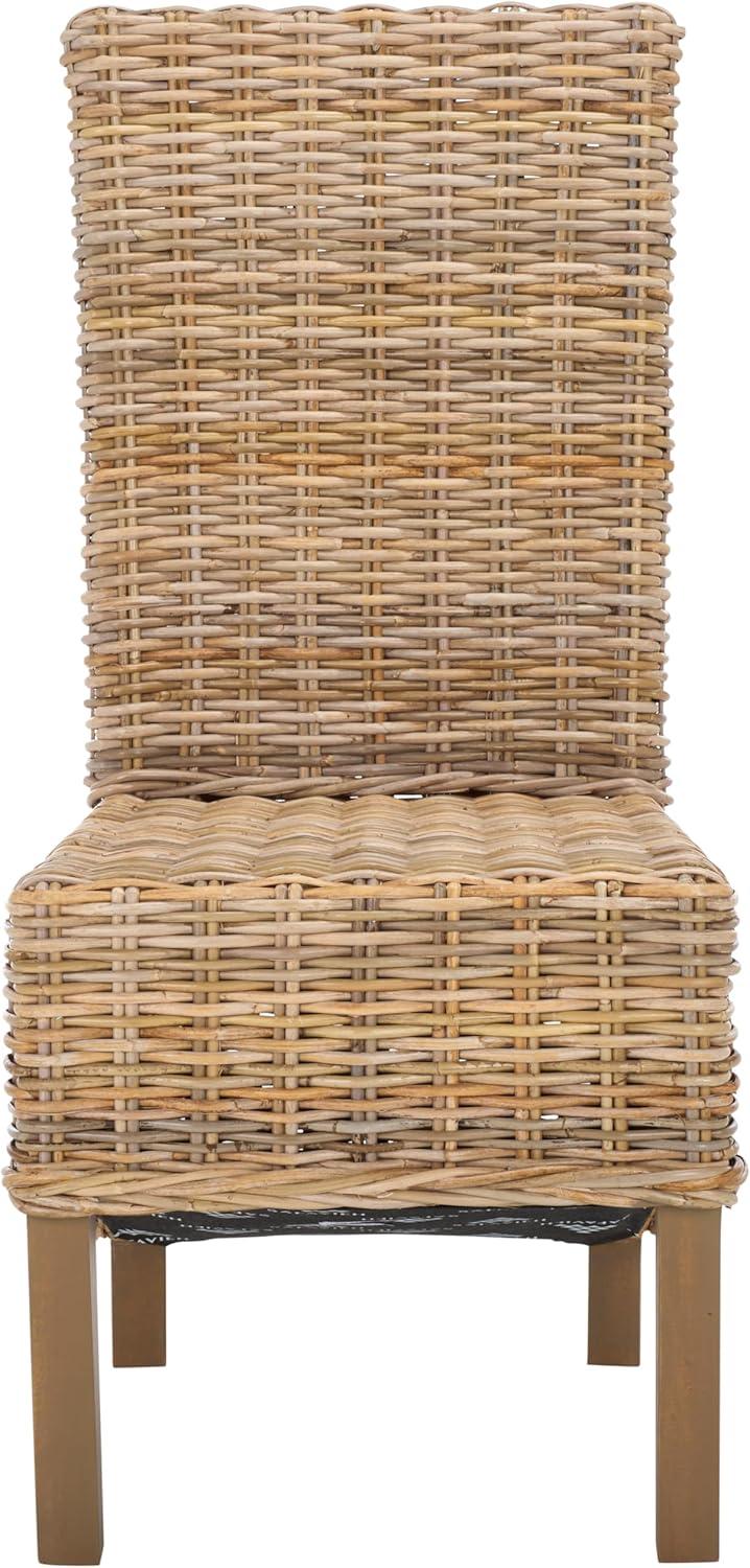 image:imageSafavieh Home Collection Pembrooke Wicker Side Chairs Antique Grey Set of 2Natural