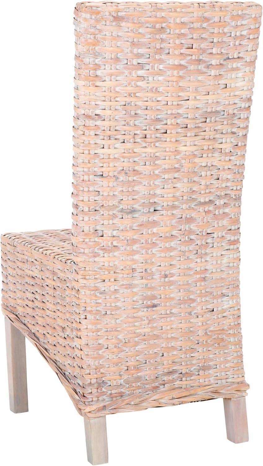 image:imageSafavieh Home Collection Pembrooke Wicker Side Chairs Antique Grey Set of 2White Washed