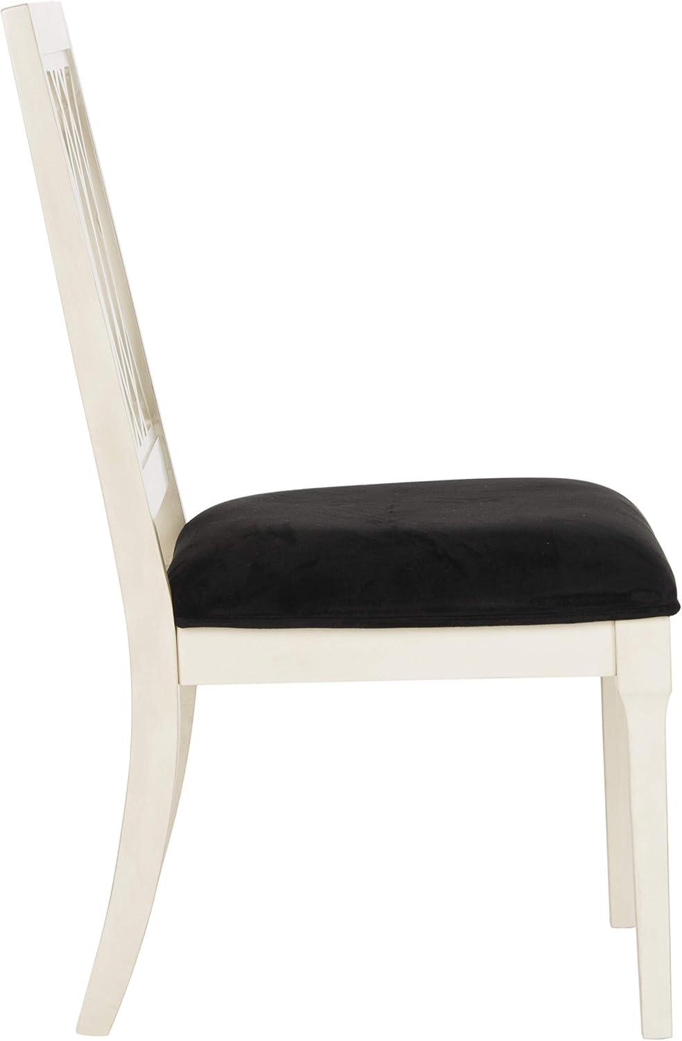 image:imageSafavieh Home Collection Selena Black Velvet and White Side Chair Set of 2Black