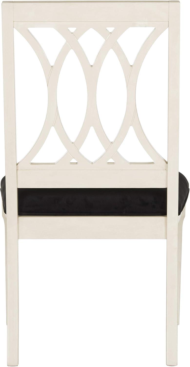 image:imageSafavieh Home Collection Selena Black Velvet and White Side Chair Set of 2Black