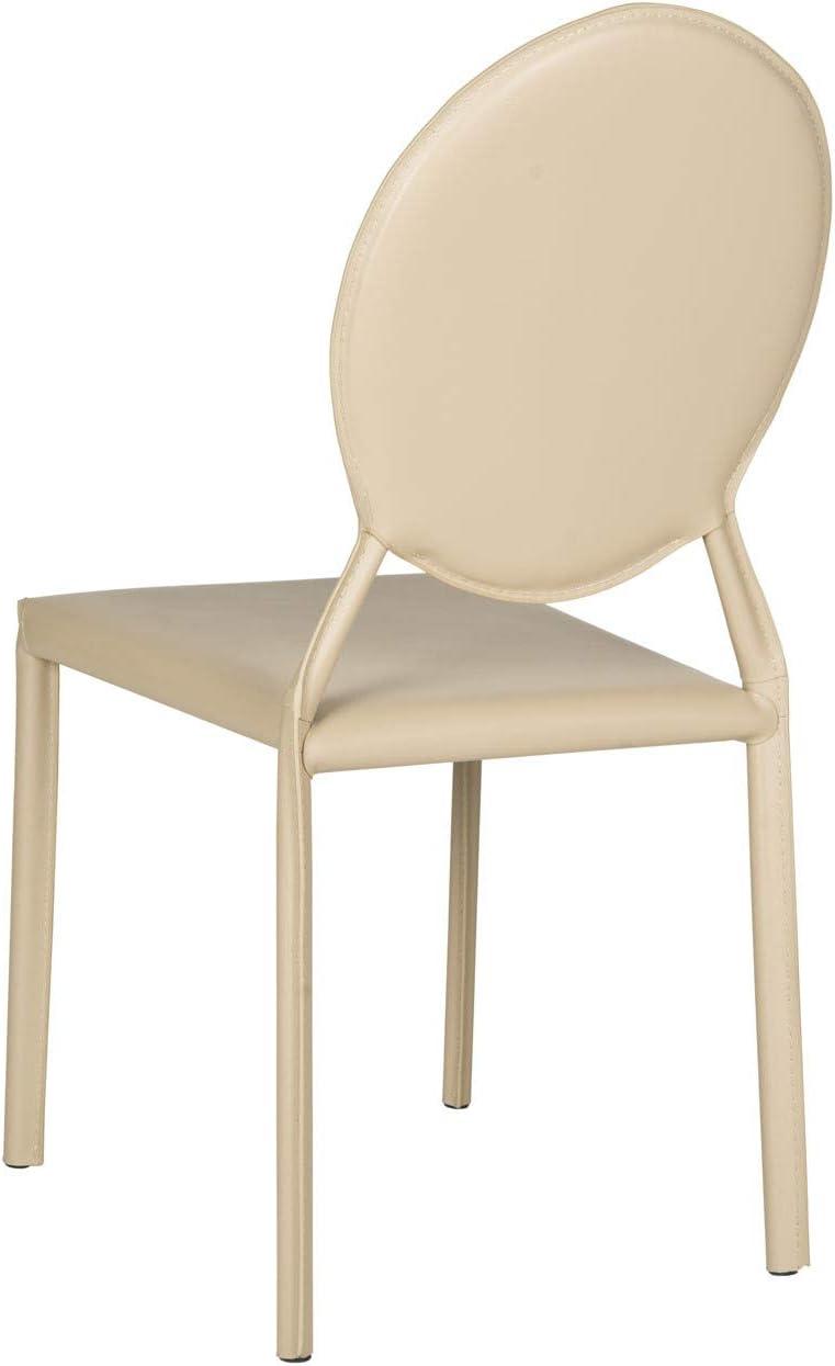 image:imageSafavieh Home Collection Warner MidCentury White Round Back Side ChairBrown