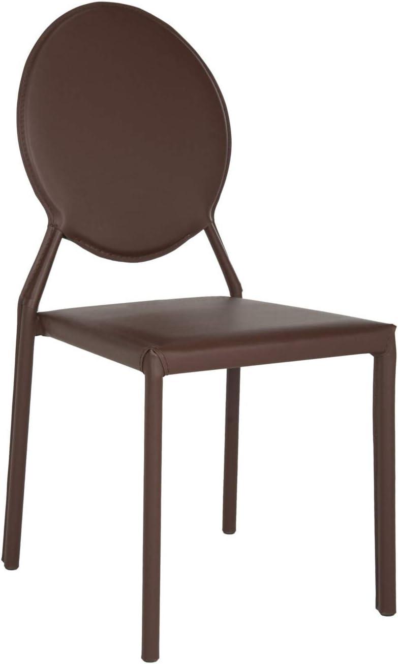 image:imageSafavieh Home Collection Warner MidCentury White Round Back Side ChairBrown