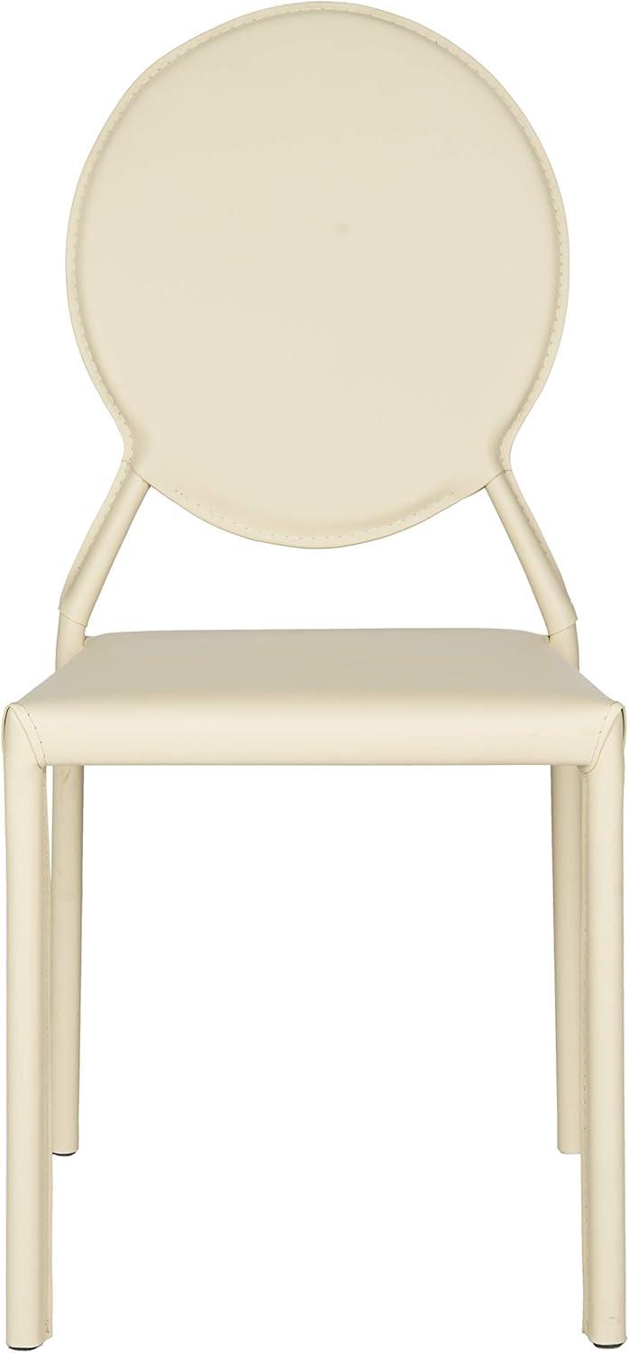 image:imageSafavieh Home Collection Warner MidCentury White Round Back Side ChairButter Cream