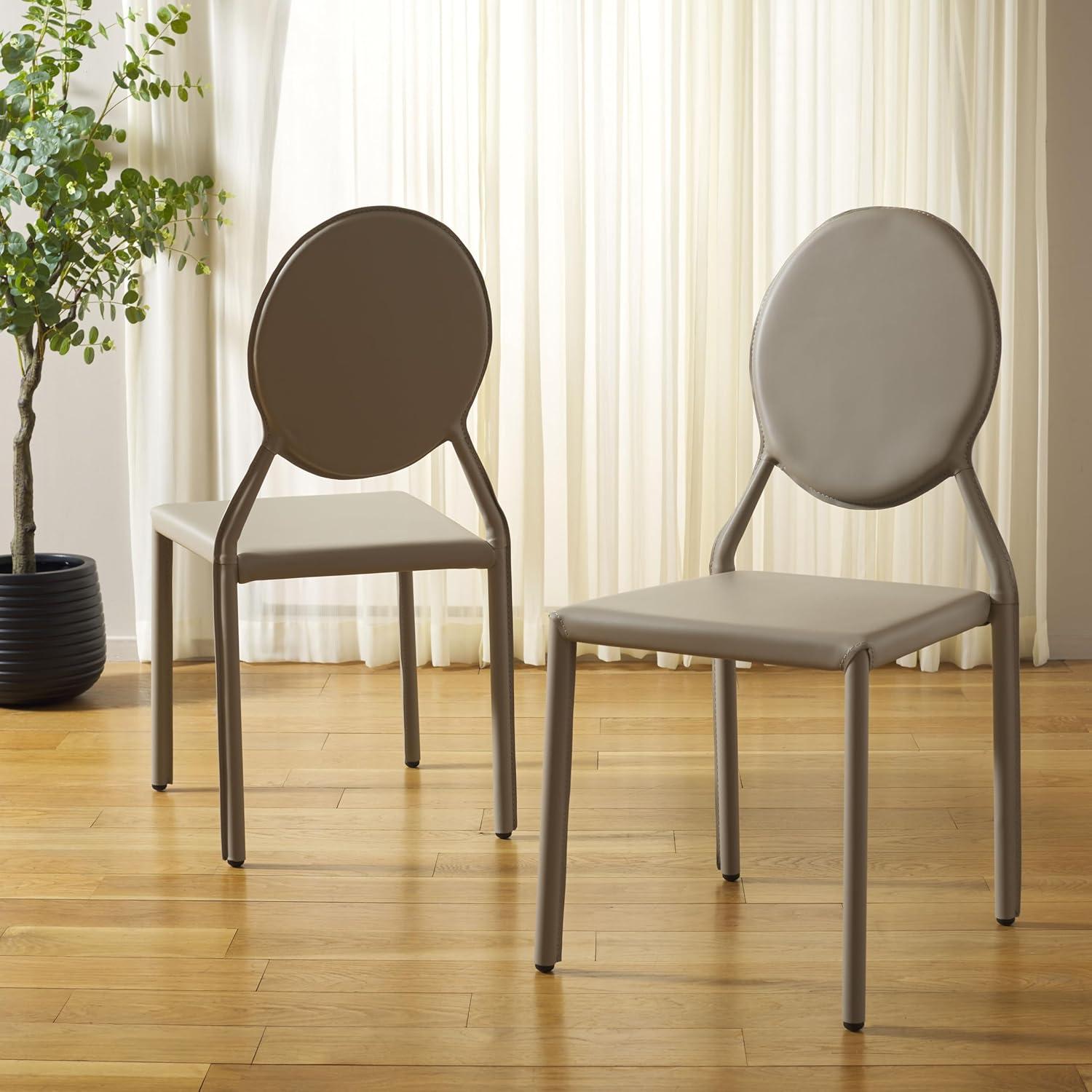 image:imageSafavieh Home Collection Warner MidCentury White Round Back Side ChairGrey