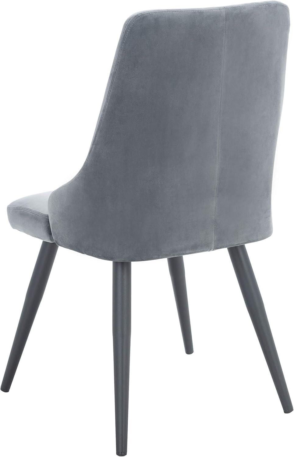 image:imageSafavieh Home Collection Zoi Velvet 19inch Set of 2 Dining Chair TaupeBlackSlate Grey Black