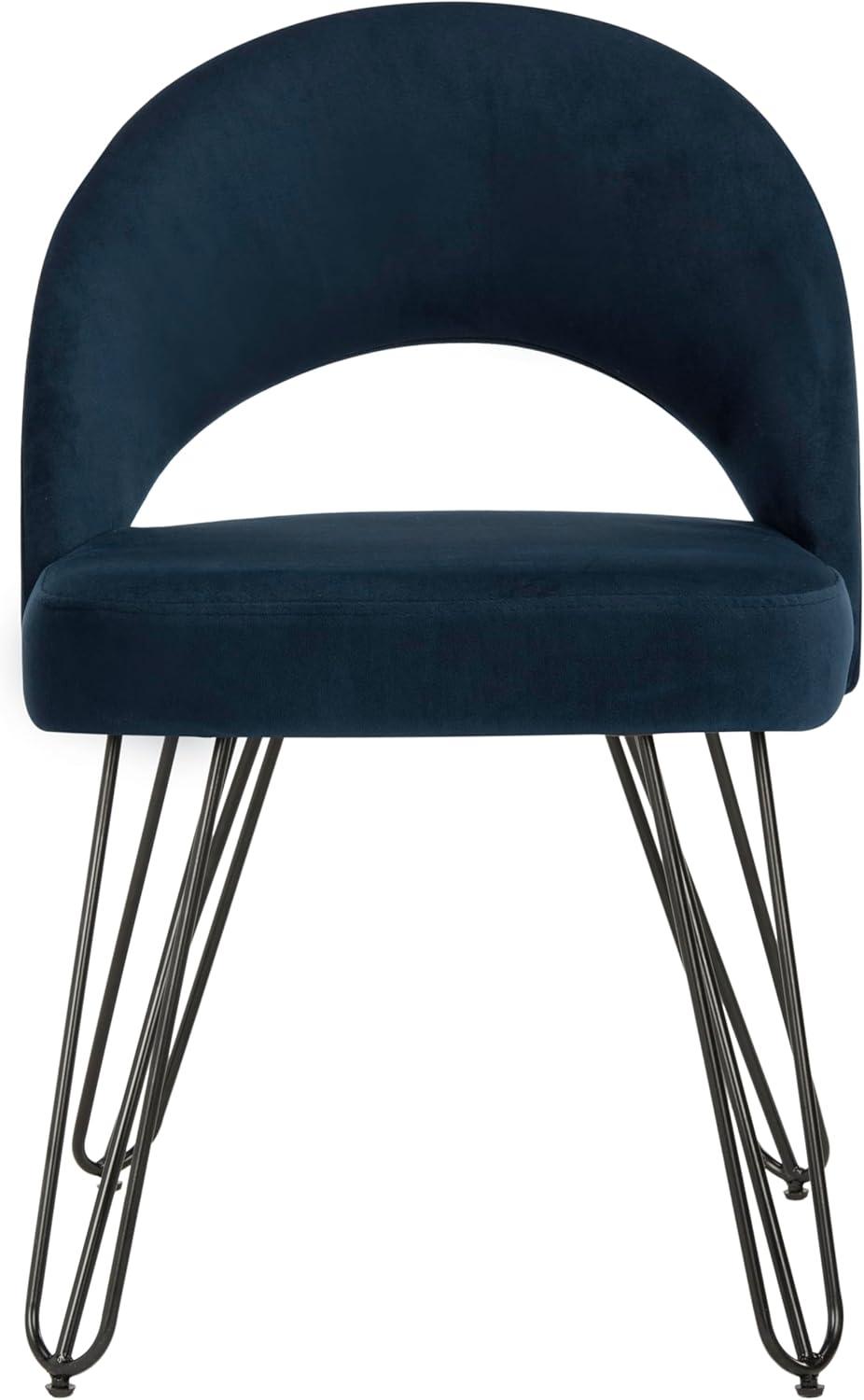 image:imageSafavieh Home Jora Retro Cream Velvet and Matte Black Side Chair Set of 2Navy