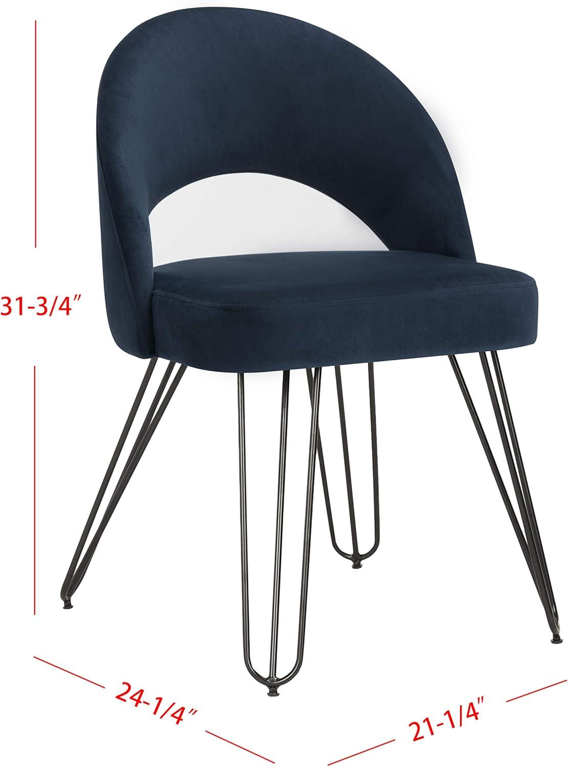 image:imageSafavieh Home Jora Retro Cream Velvet and Matte Black Side Chair Set of 2Navy