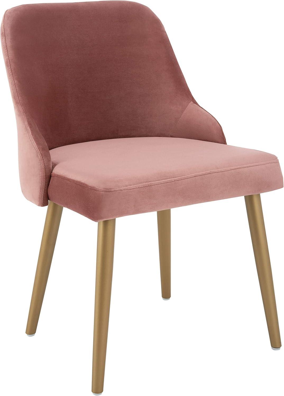 image:imageSafavieh Home Lulu MidCentury Dusty Rose Velvet and Gold Dining Chair Set of 2Dusty Rose Gold