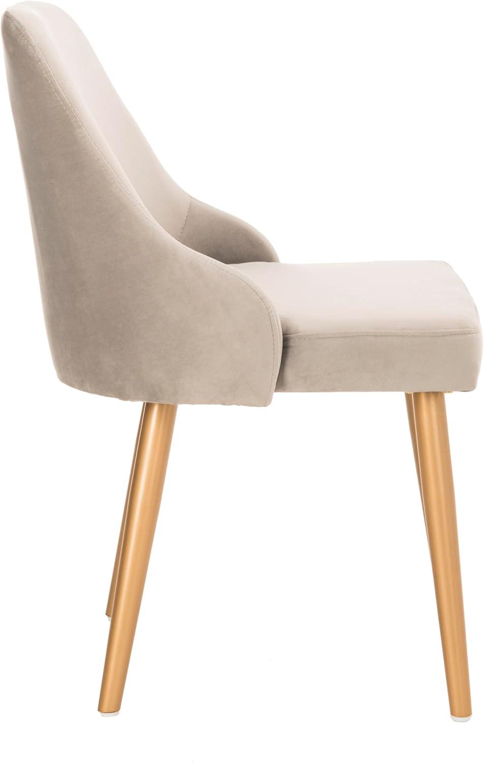 image:imageSafavieh Home Lulu MidCentury Dusty Rose Velvet and Gold Dining Chair Set of 2Grey Gold