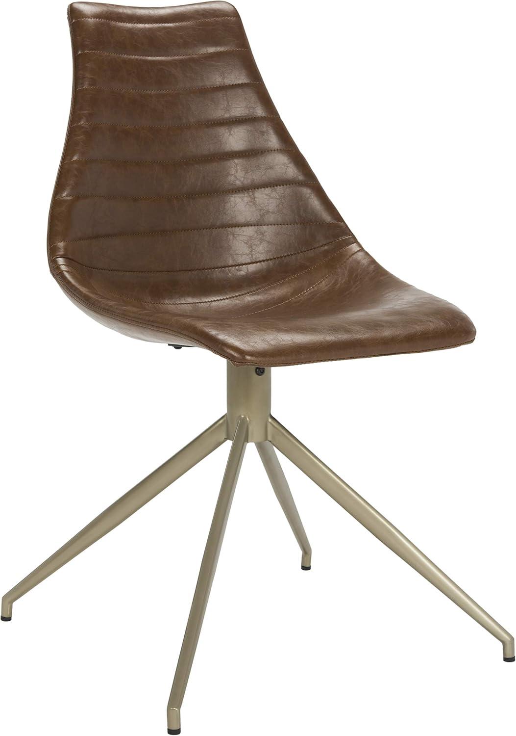 image:imageSafavieh Home Lynette MidCentury Modern Light Brown Faux Leather and Copper Swivel Dining Chair Set of 2