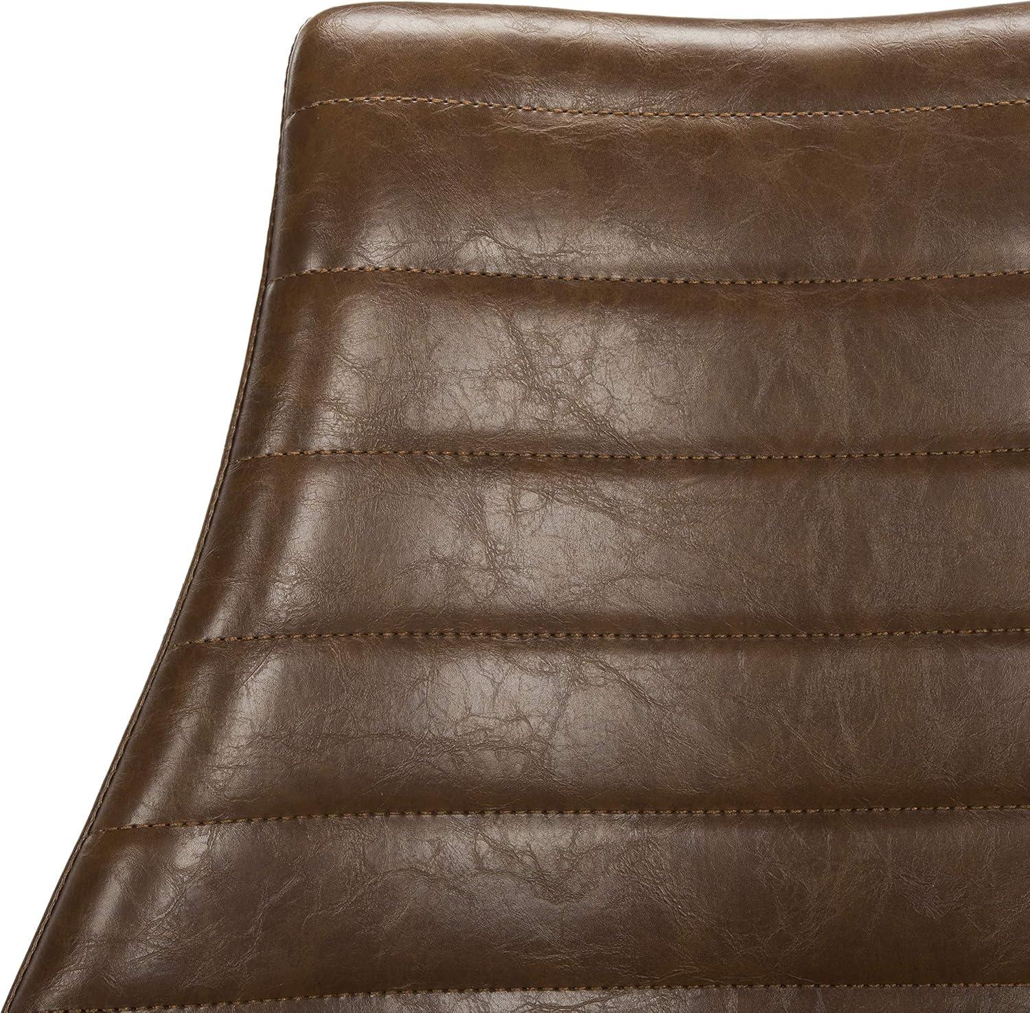 image:imageSafavieh Home Lynette MidCentury Modern Light Brown Faux Leather and Copper Swivel Dining Chair Set of 2